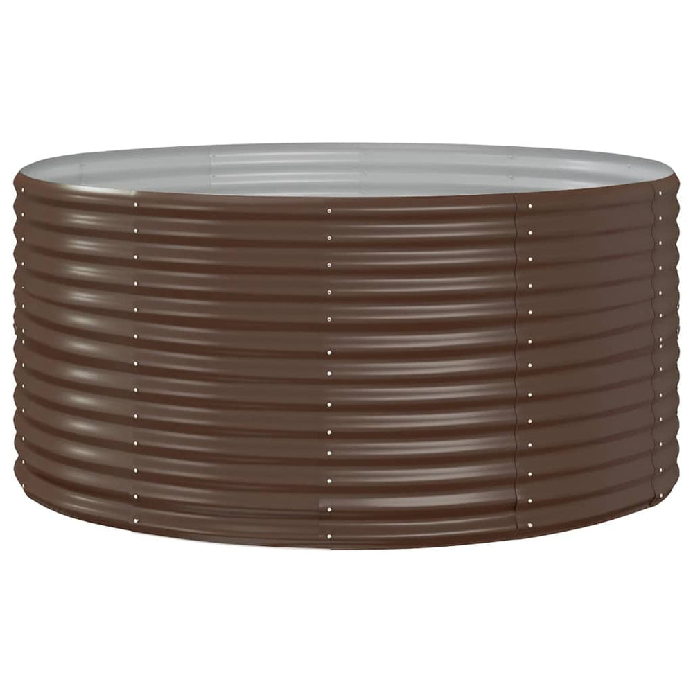 vidaXL Raised Garden Bed Brown 140 x 140 x 68 cm Galvanized Steel
