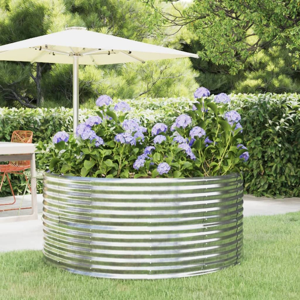 vidaXL Raised Garden Bed Silver 140x140x68 cm Galvanized Steel