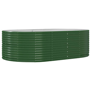 vidaXL Garden Raised Bed Green 212 x 140 x 68 cm Galvanized Steel