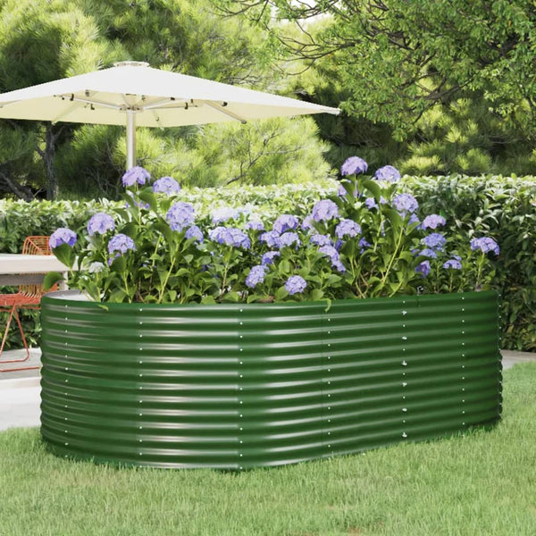 vidaXL Garden Raised Bed Green 212 x 140 x 68 cm Galvanized Steel