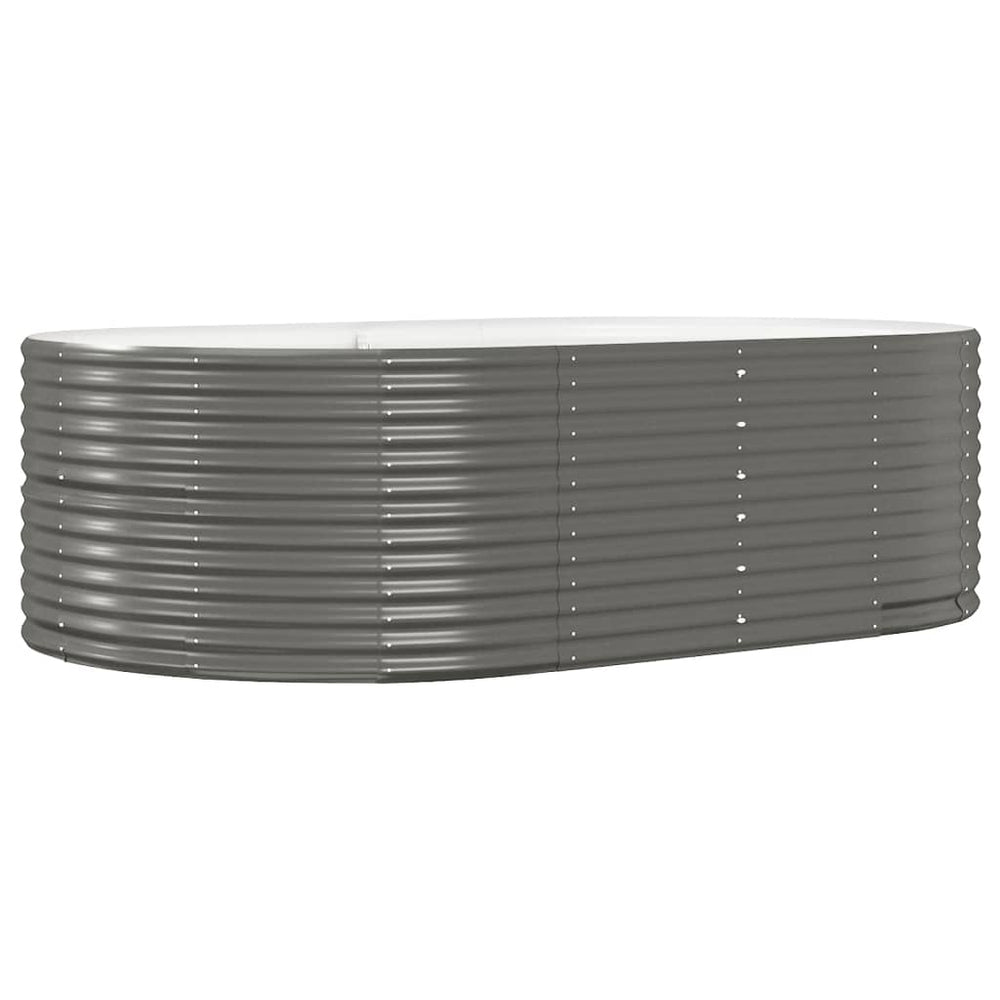 vidaXL Raised Garden Bed Grey 212x140x68 cm Galvanized Steel