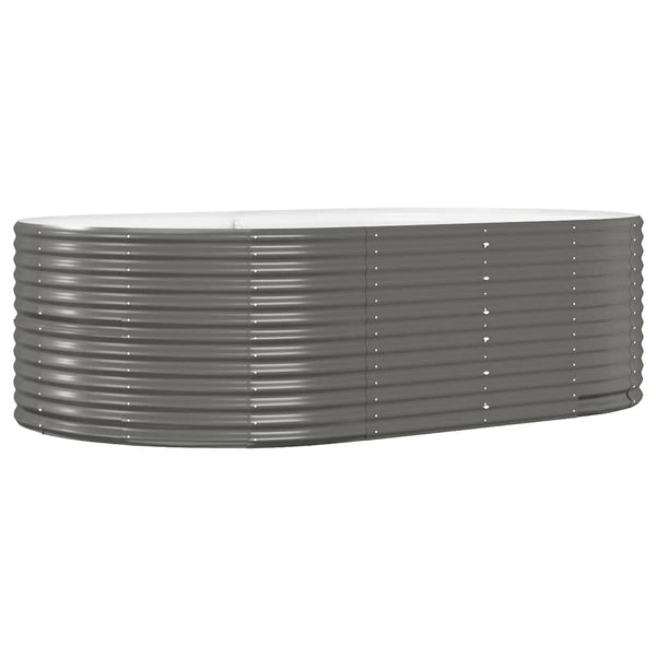 vidaXL Raised Garden Bed Grey 212x140x68 cm Galvanized Steel