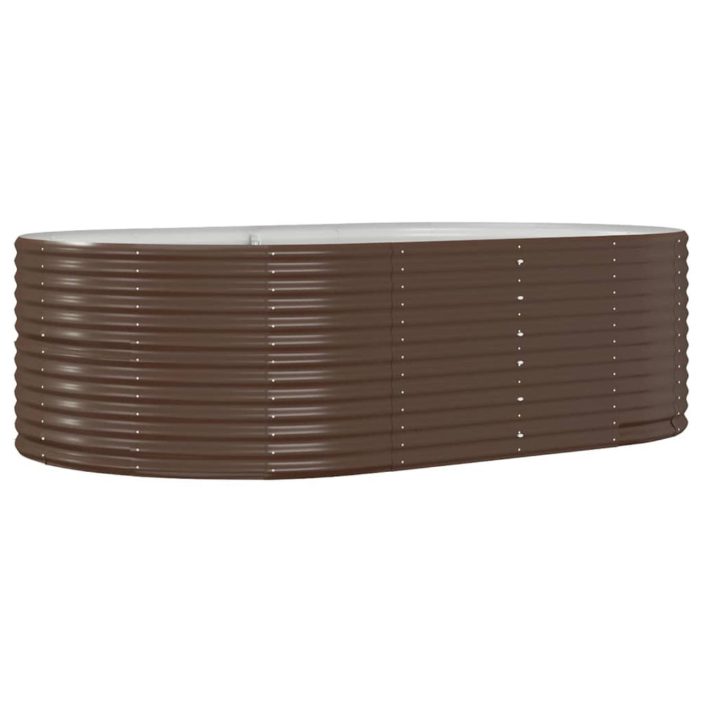 vidaXL Raised Garden Bed Brown 212x140x68 cm Galvanized Steel