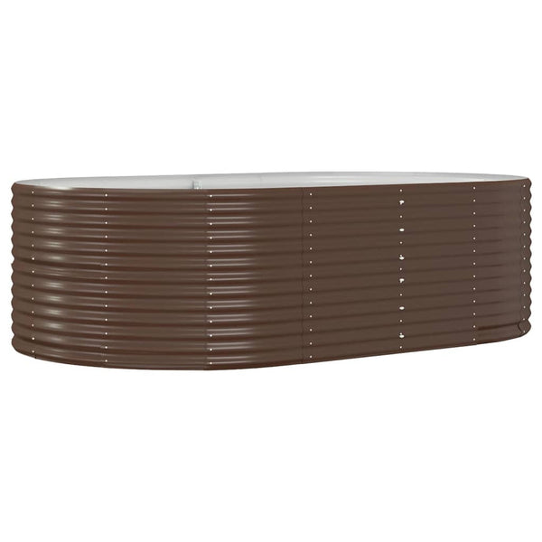 vidaXL Raised Garden Bed Brown 212x140x68 cm Galvanized Steel