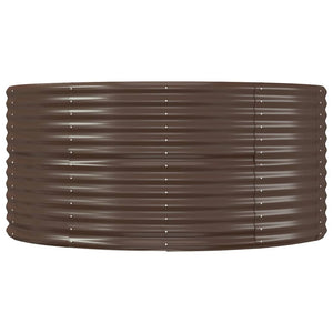 vidaXL Raised Garden Bed Brown 212x140x68 cm Galvanized Steel