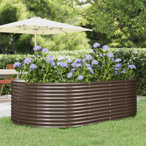 vidaXL Raised Garden Bed Brown 212x140x68 cm Galvanized Steel