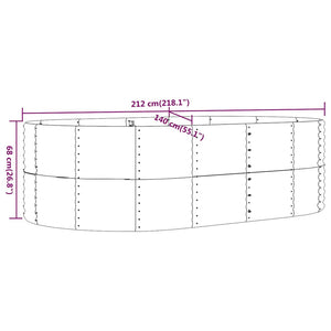vidaXL Garden Raised Bed Anthracite 212 x 140 x 68 cm Galvanized Steel