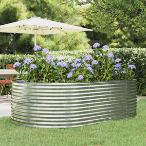 vidaXL Raised Garden Bed Silver 212x140x68 cm Galvanized Steel