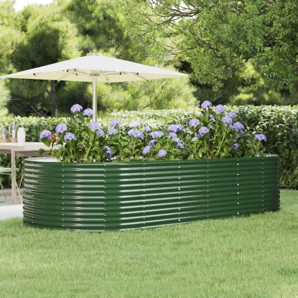 vidaXL Raised Garden Bed Green 291x140x68 cm Galvanized Steel