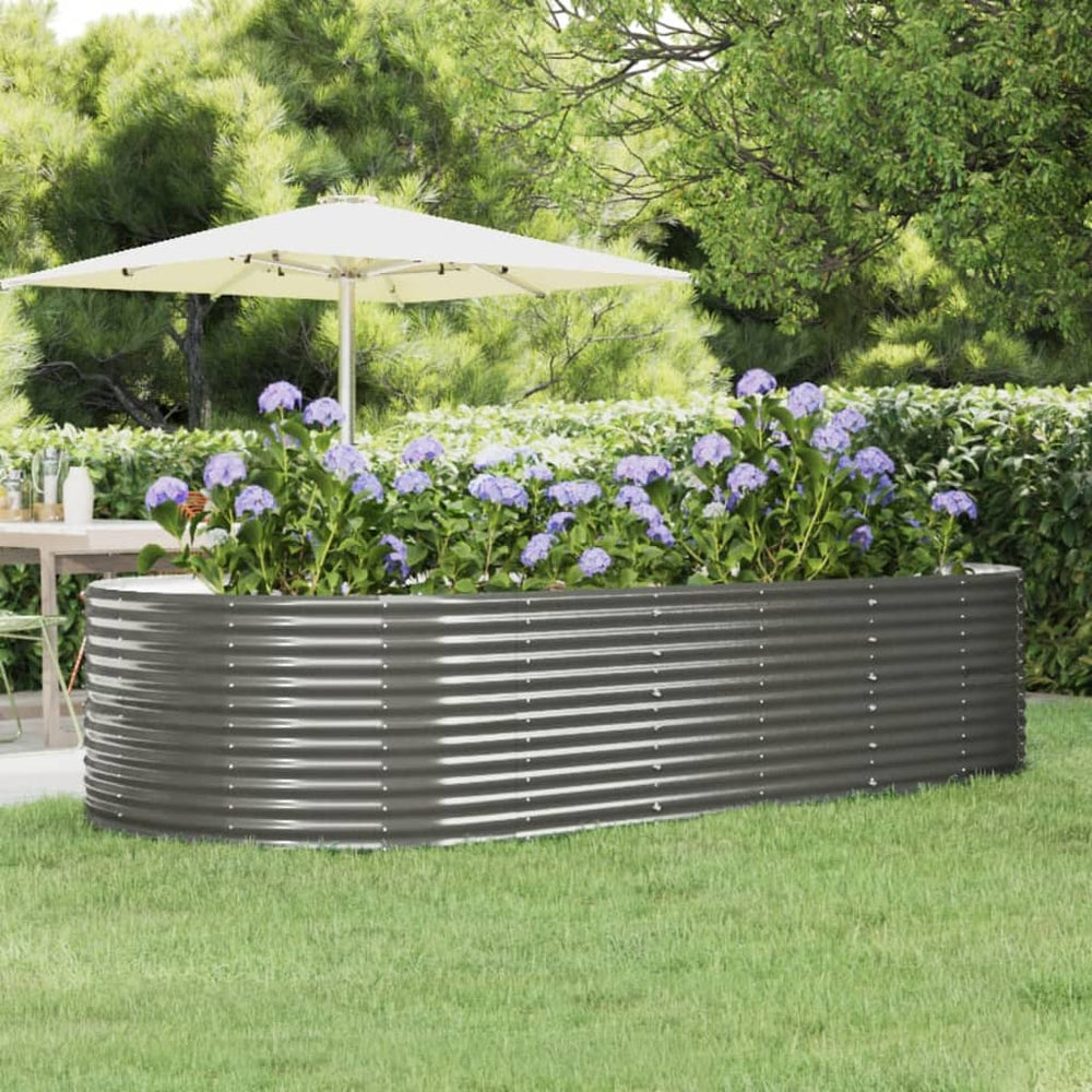 vidaXL Raised Garden Bed Gray 291x140x68 cm Galvanized Steel