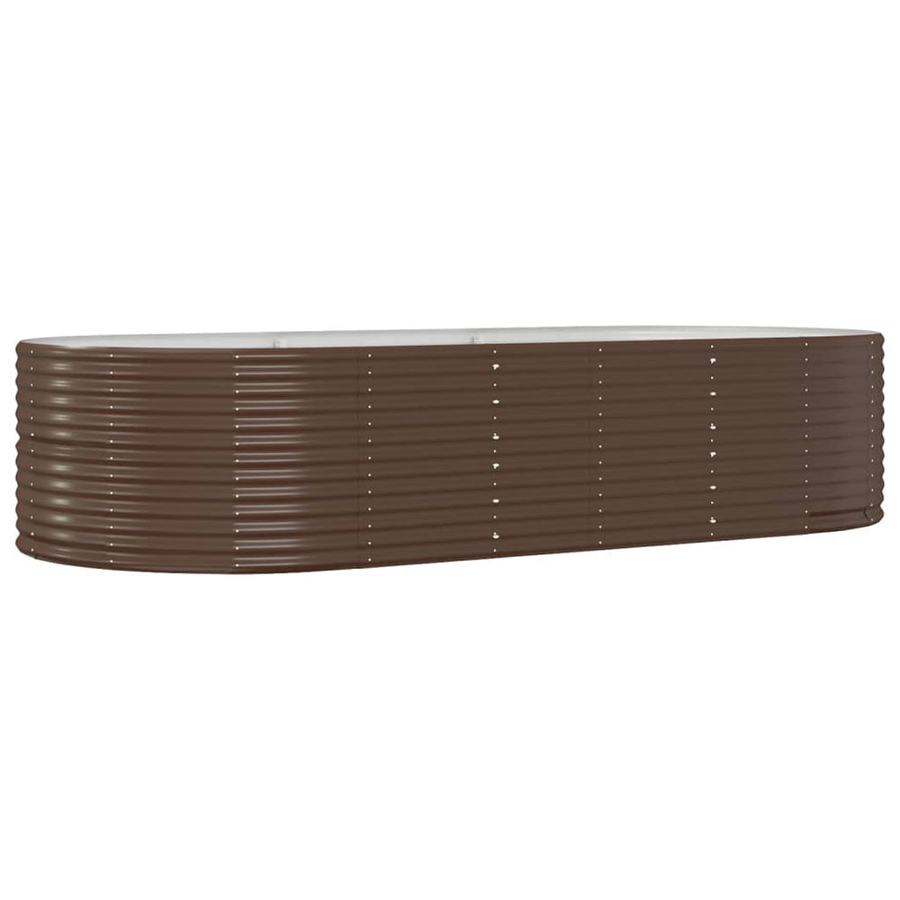 vidaXL Raised Garden Bed Brown 291x140x68 cm Galvanized Steel