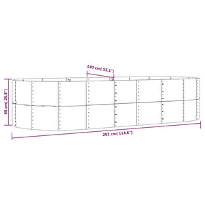 vidaXL Raised Garden Bed Brown 291x140x68 cm Galvanized Steel