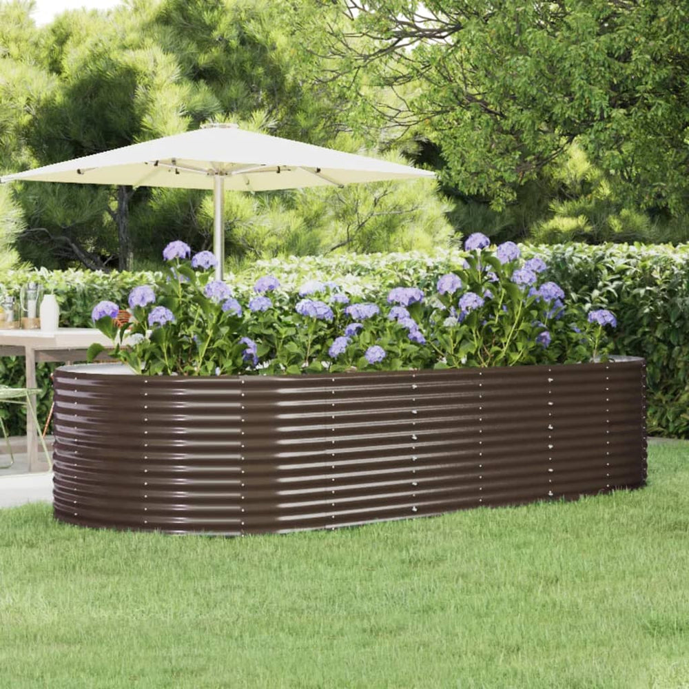 vidaXL Raised Garden Bed Brown 291x140x68 cm Galvanized Steel