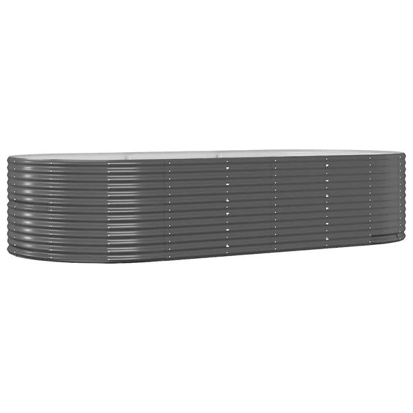 vidaXL Raised Garden Bed Anthracite 291x140x68 cm Galvanized Steel