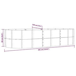 vidaXL Raised Garden Bed Anthracite 291x140x68 cm Galvanized Steel