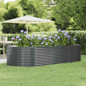 vidaXL Raised Garden Bed Anthracite 291x140x68 cm Galvanized Steel