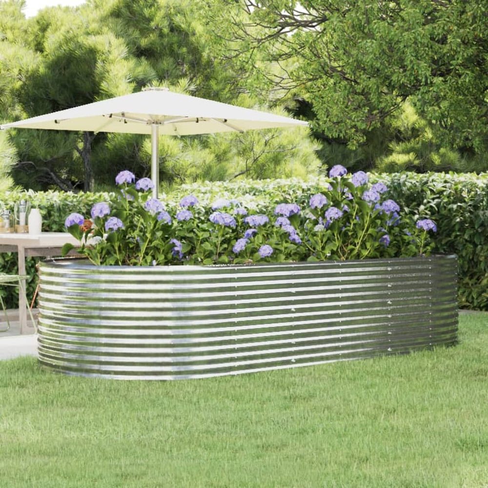 vidaXL Raised Garden Bed Silver 291x140x68 cm Galvanised Steel