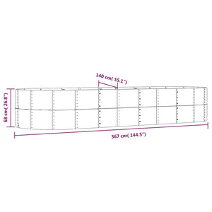 vidaXL Raised Garden Bed Green 367x140x68 cm Galvanized Steel