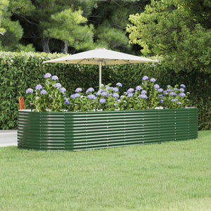 vidaXL Raised Garden Bed Green 367x140x68 cm Galvanized Steel