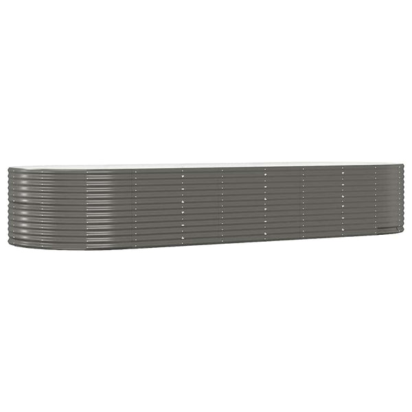 vidaXL Raised Garden Bed Gray 367x140x68 cm Galvanized Steel