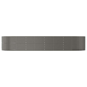 vidaXL Raised Garden Bed Gray 367x140x68 cm Galvanized Steel