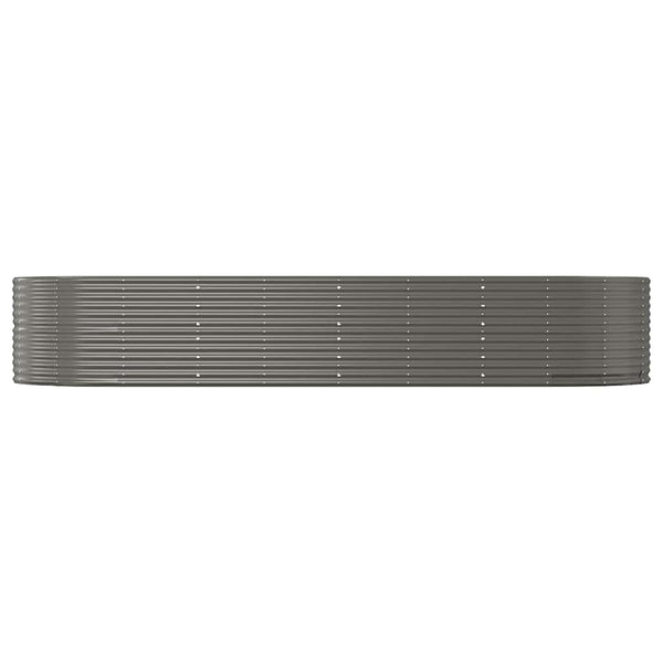vidaXL Raised Garden Bed Gray 367x140x68 cm Galvanized Steel