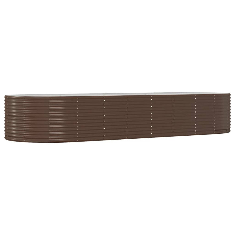 vidaXL Raised Garden Bed Brown 367x140x68 cm Galvanized Steel
