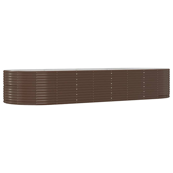 vidaXL Raised Garden Bed Brown 367x140x68 cm Galvanized Steel