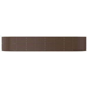 vidaXL Raised Garden Bed Brown 367x140x68 cm Galvanized Steel