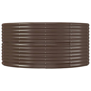 vidaXL Raised Garden Bed Brown 367x140x68 cm Galvanized Steel