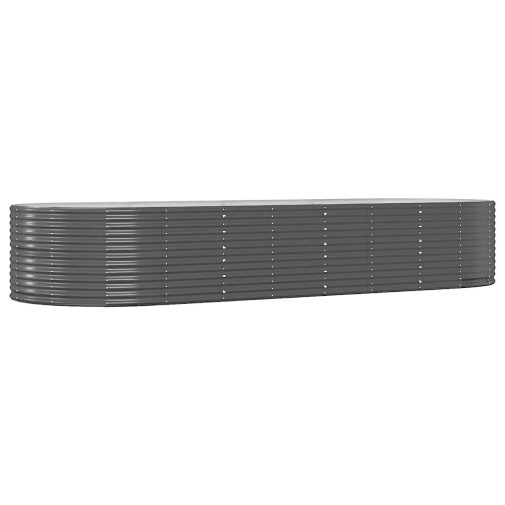 vidaXL Raised Garden Bed Anthracite 367x140x68 cm Galvanized Steel