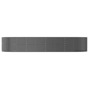 vidaXL Raised Garden Bed Anthracite 367x140x68 cm Galvanized Steel