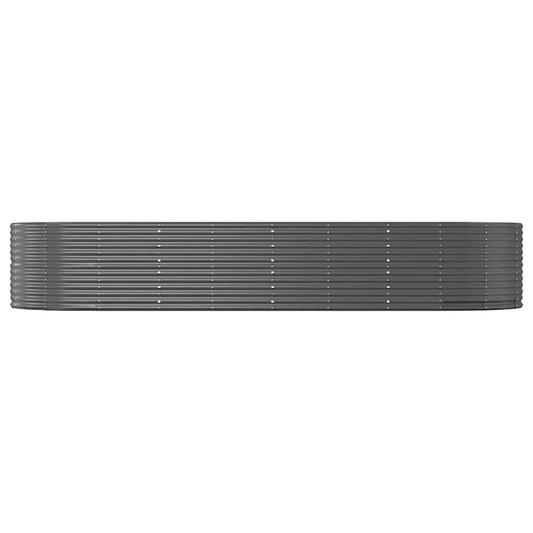 vidaXL Raised Garden Bed Anthracite 367x140x68 cm Galvanized Steel