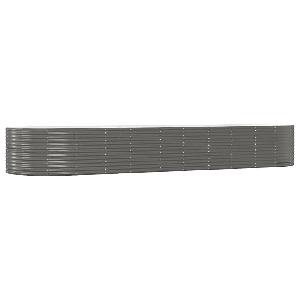 vidaXL Raised Garden Bed Grey 447x140x68 cm Galvanized Steel
