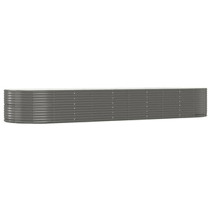 vidaXL Raised Garden Bed Grey 447x140x68 cm Galvanized Steel