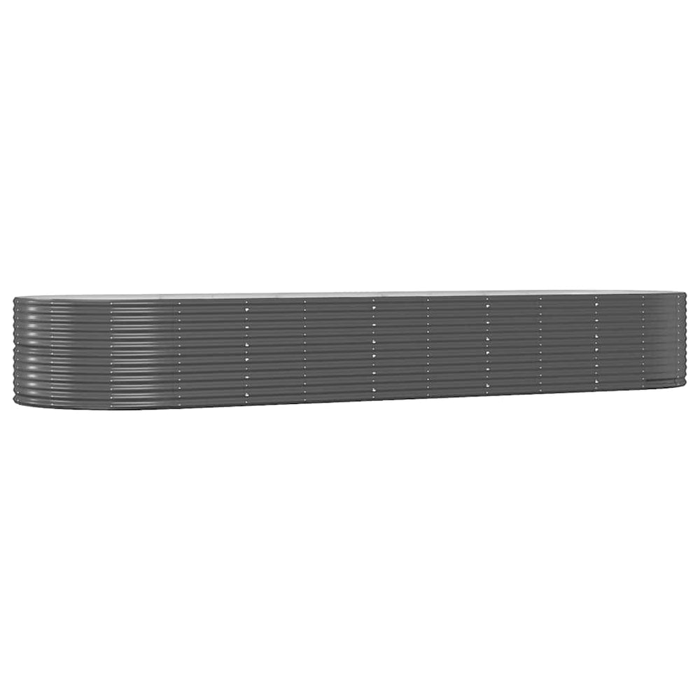 vidaXL Raised Garden Bed Anthracite 447x140x68 cm Galvanized Steel