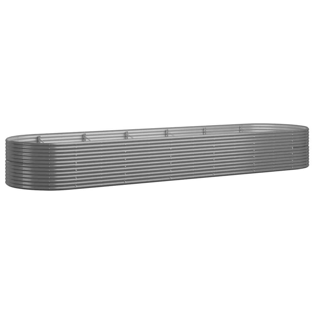 vidaXL Raised Garden Bed Powder-Coated Steel 510x140x68 cm Gray