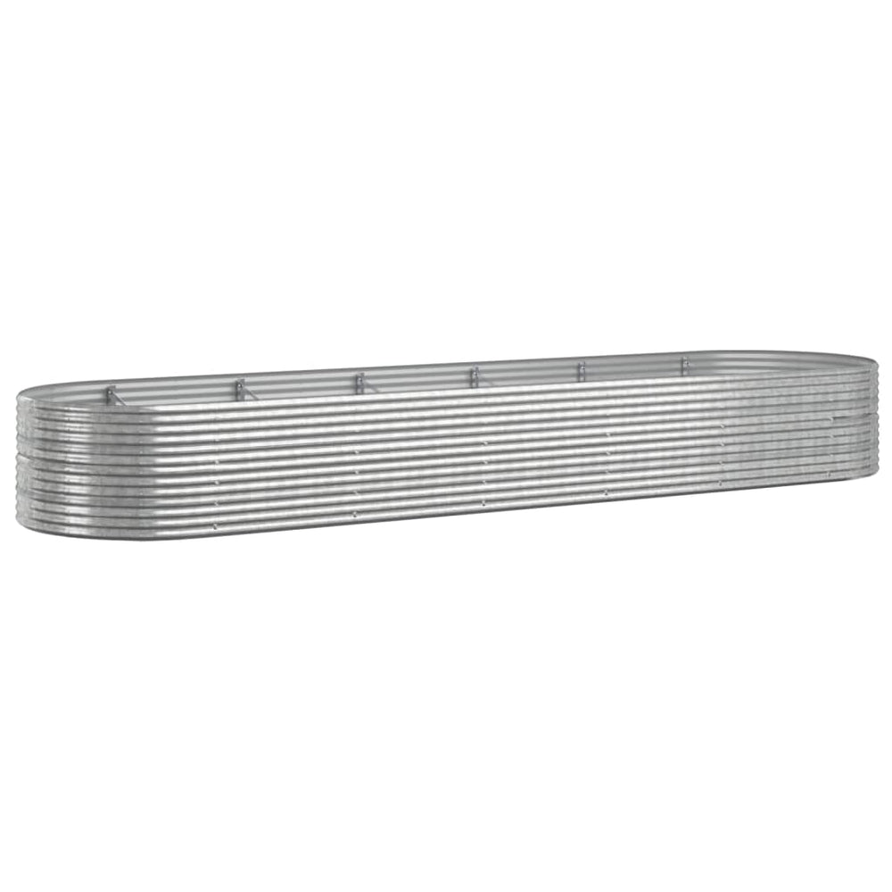 vidaXL Raised Garden Bed Powder-Coated Steel 510x140x68 cm Silver