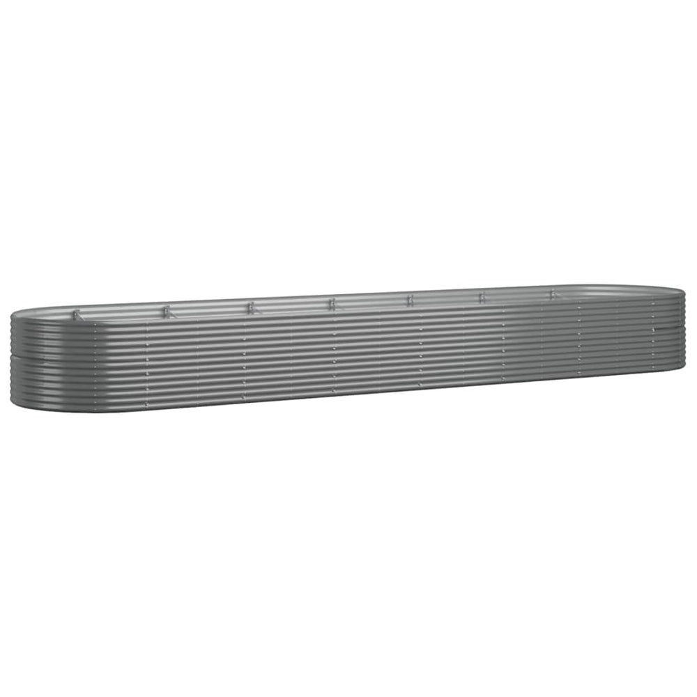 vidaXL Raised Garden Bed Powder-Coated Steel 584x140x68 cm Grey