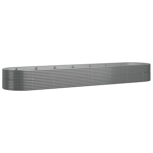 vidaXL Raised Garden Bed Powder-Coated Steel 584x140x68 cm Grey