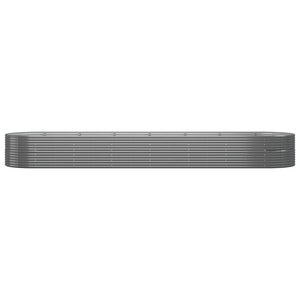 vidaXL Raised Garden Bed Powder-Coated Steel 584x140x68 cm Grey