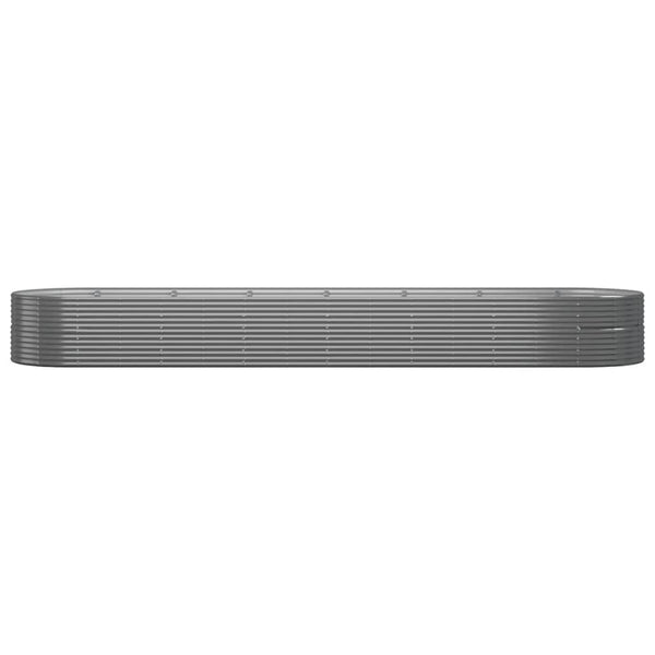 vidaXL Raised Garden Bed Powder-Coated Steel 584x140x68 cm Grey