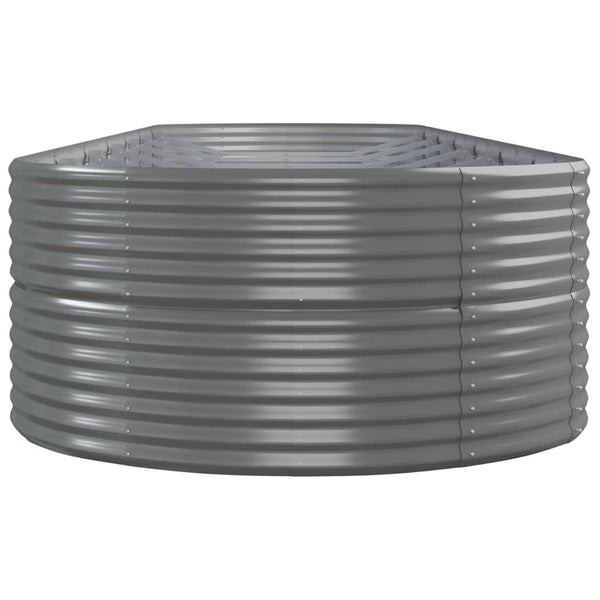 vidaXL Raised Garden Bed Powder-Coated Steel 584x140x68 cm Grey