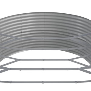 vidaXL Raised Garden Bed Powder-Coated Steel 584x140x68 cm Grey