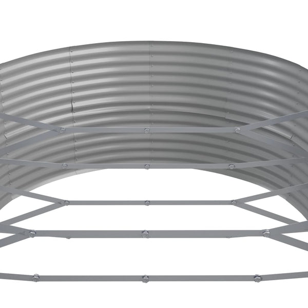 vidaXL Raised Garden Bed Powder-Coated Steel 584x140x68 cm Grey