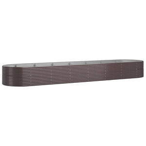 vidaXL Raised Garden Bed Powder-Coated Steel 584x140x68 cm Brown