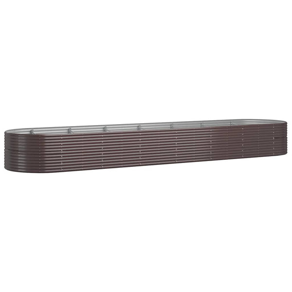 vidaXL Raised Garden Bed Powder-Coated Steel 584x140x68 cm Brown