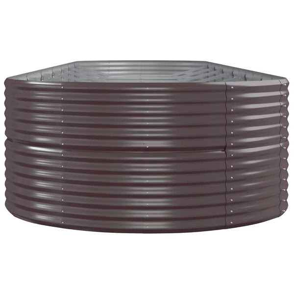 vidaXL Raised Garden Bed Powder-Coated Steel 584x140x68 cm Brown