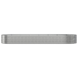 vidaXL Raised Garden Bed Powder-Coated Steel 584x140x68 cm Silver