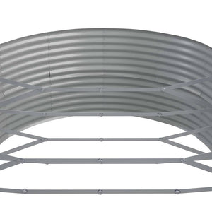 vidaXL Raised Garden Bed Powder-Coated Steel 584x140x68 cm Silver
